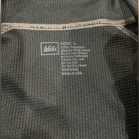 REI Large Thermal Half Zip Black Layer Sweater Pullover Hiking Tactical Top - Picture 5 of 6